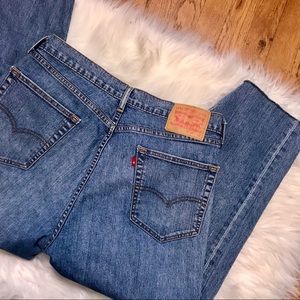 Levi’s 505 Straight Leg Raw Hem Blue Jeans Plus sz